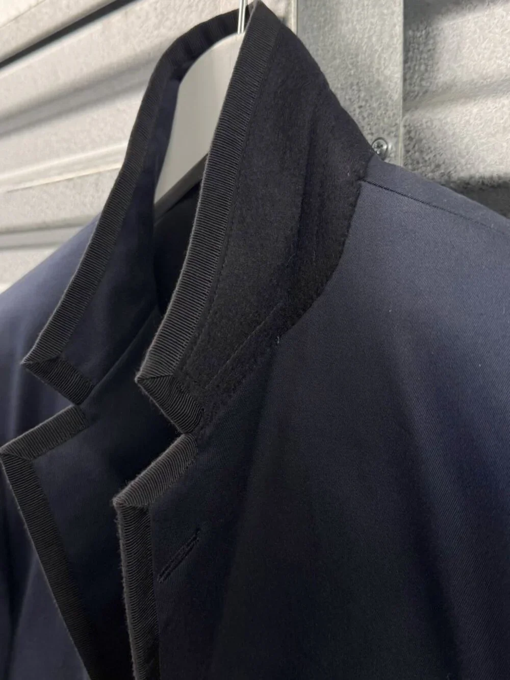 LANVIN Dark Blue Black Grosgrain Trim Blazer Jacket ALBER ELBAZ ERA